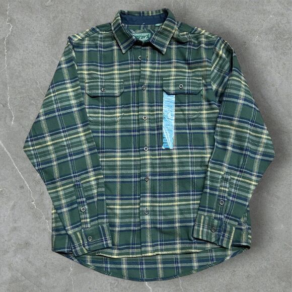 Woolrich Other - Woolrich Outdoors Hunter Green Plaid Flannel Button Up Shirt NWT Men's Large